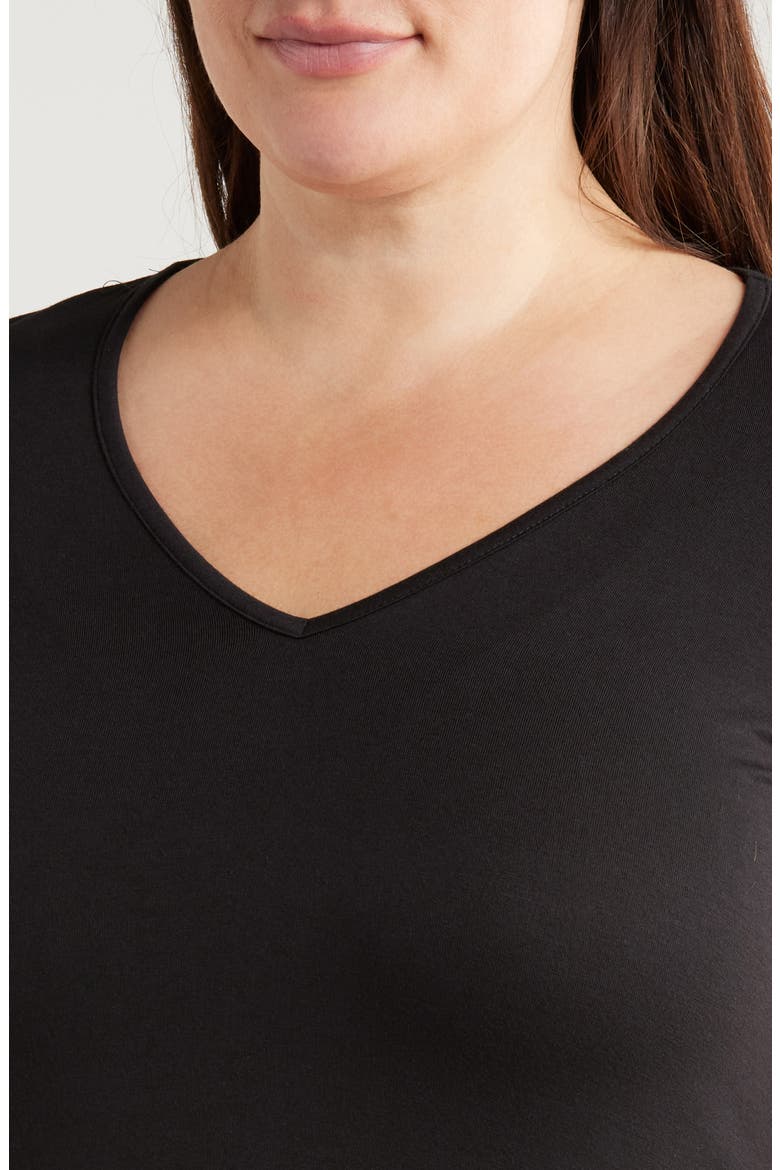 V-Neck Jersey Swing Top, Alternate, color, BLACK