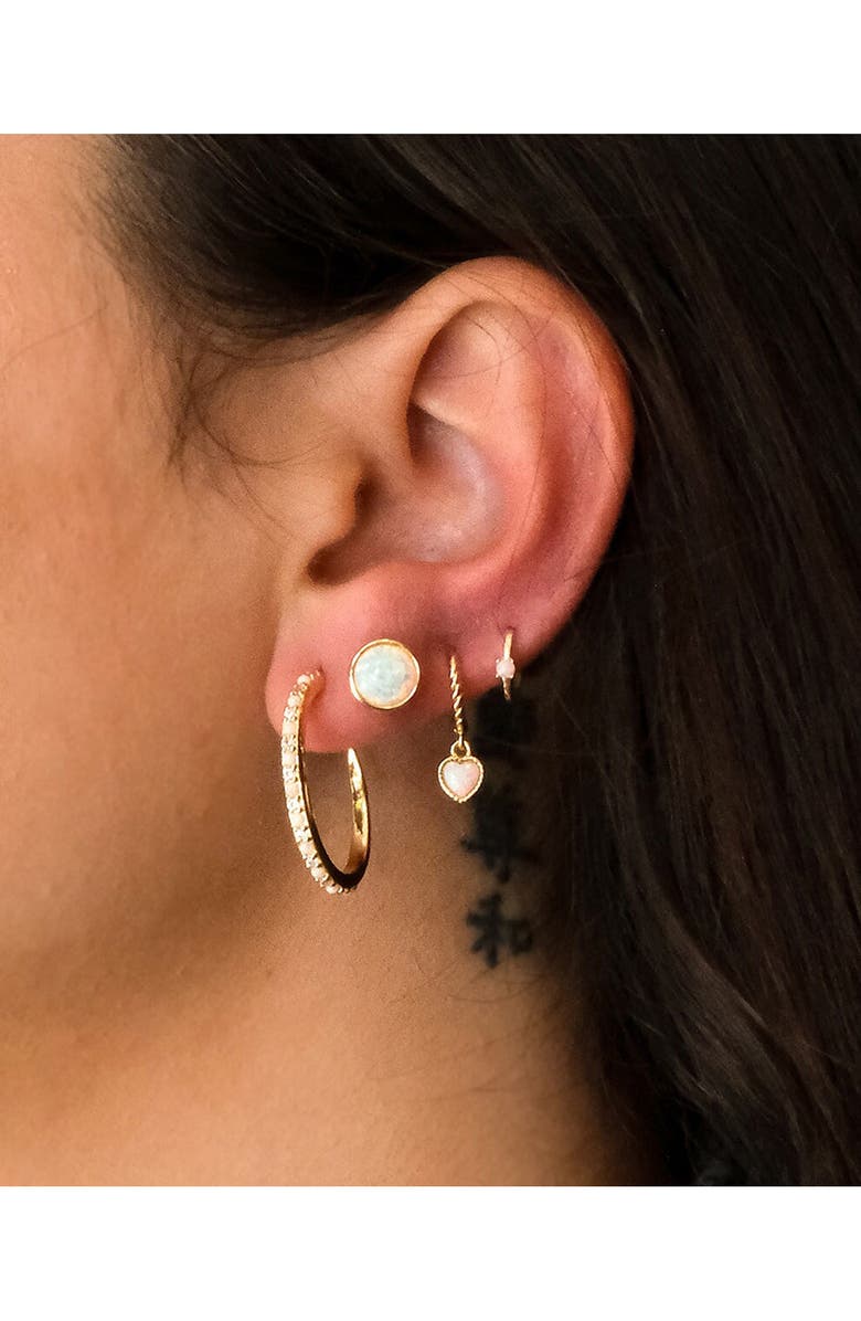 Sterling Forever Paxe Created Opal Stud Earrings, Alternate, color, Silver