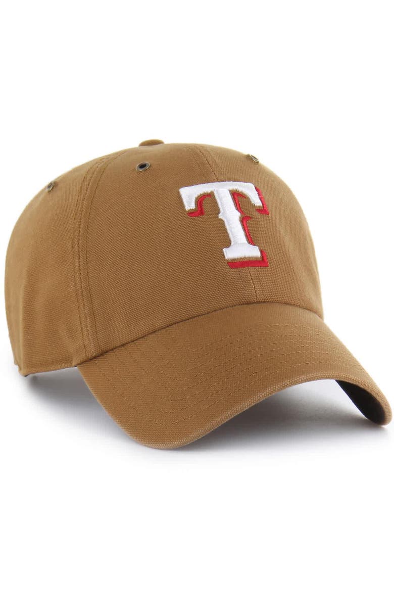 Men's Carhartt x '47  Brown Texas Rangers Clean Up Adjustable Hat, Alternate, color, Brown