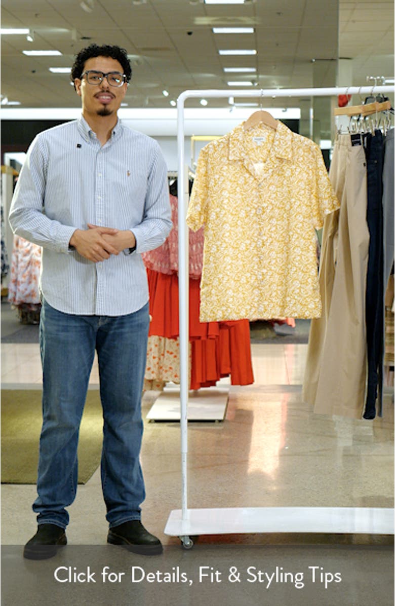 Resort Riveria Floral Linen Camp Shirt, sales video thumbnail