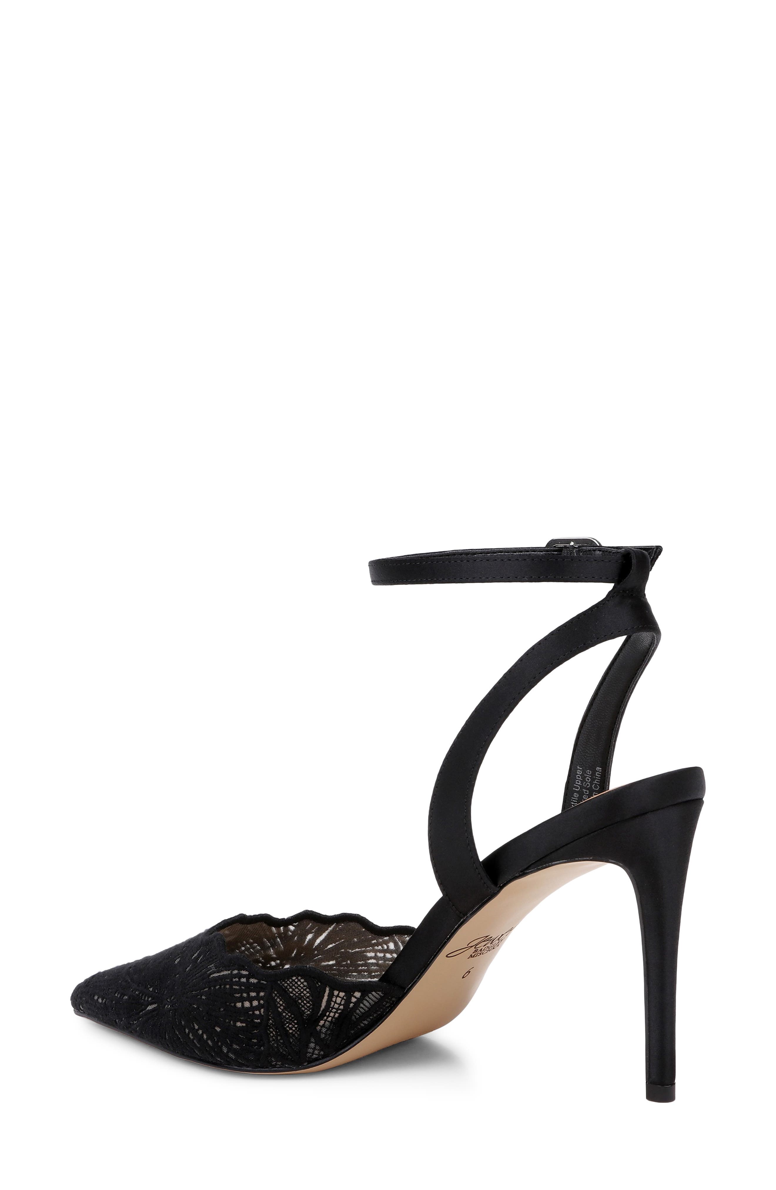 Jewel Badgley Mischka Zaima Ankle Strap Pump, Alternate, color, Black Satin