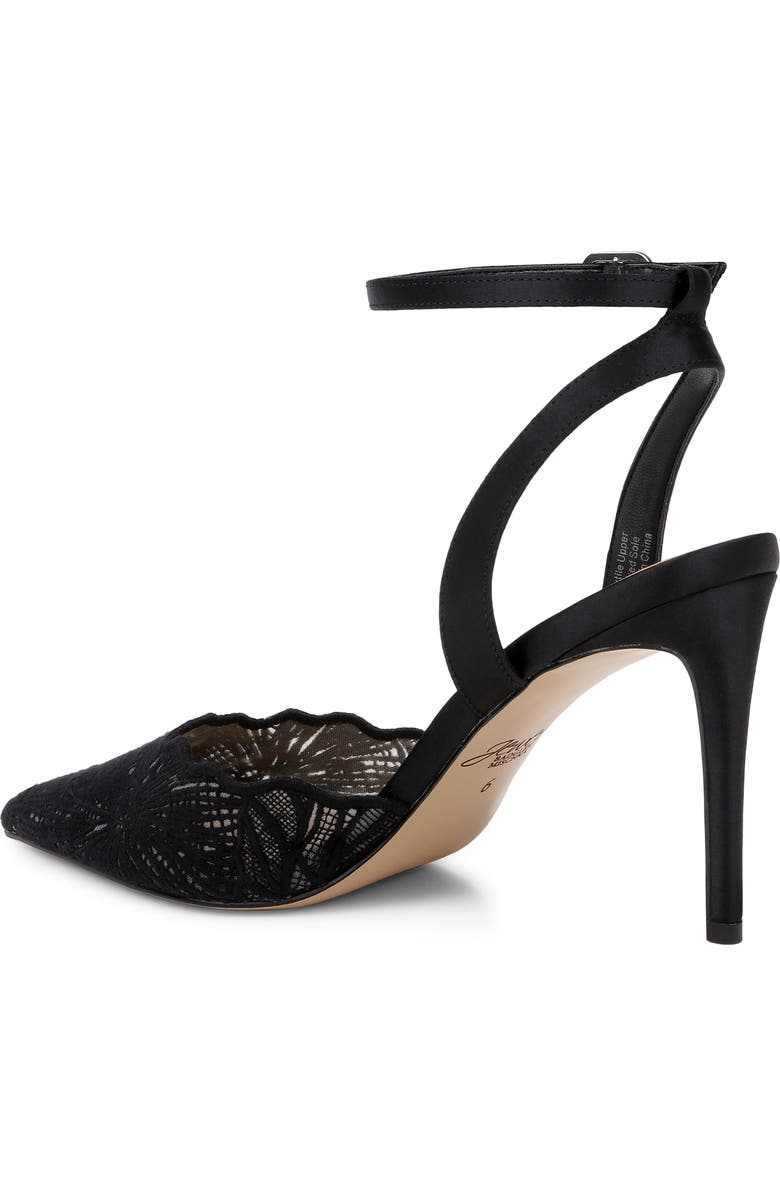 Jewel Badgley Mischka Zaima Ankle Strap Pump, Alternate, color, Black Satin
