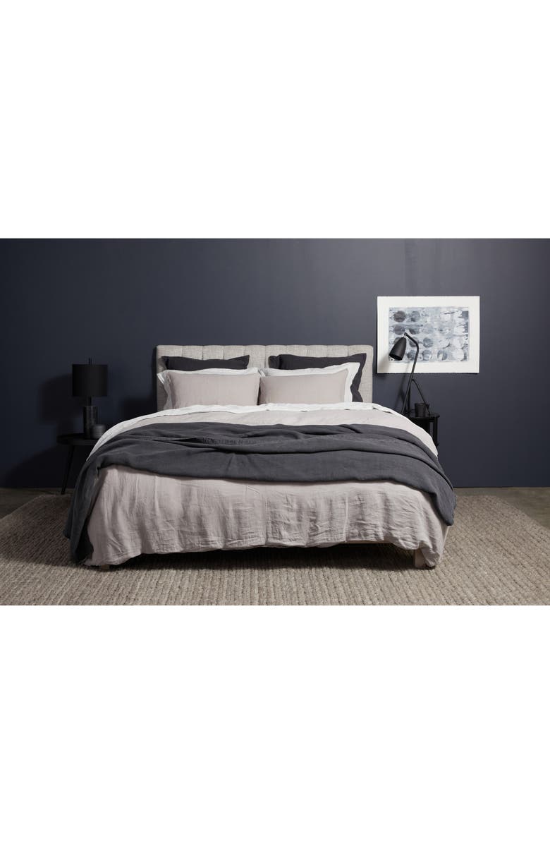 Parachute Vintaged Linen Bed Cover, Alternate, color, Coal