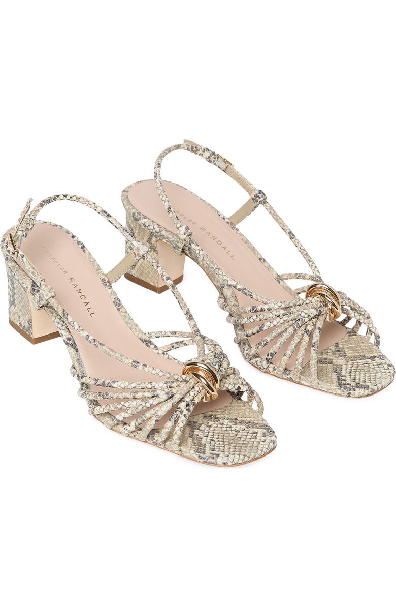 Loeffler Randall Minna Strappy Faux Leather Sandal, Alternate, color, Natural Snake