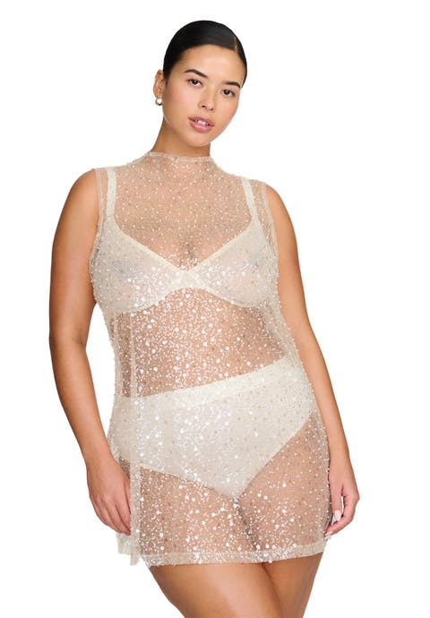 The Mock Neck Mini Dress- Sequin