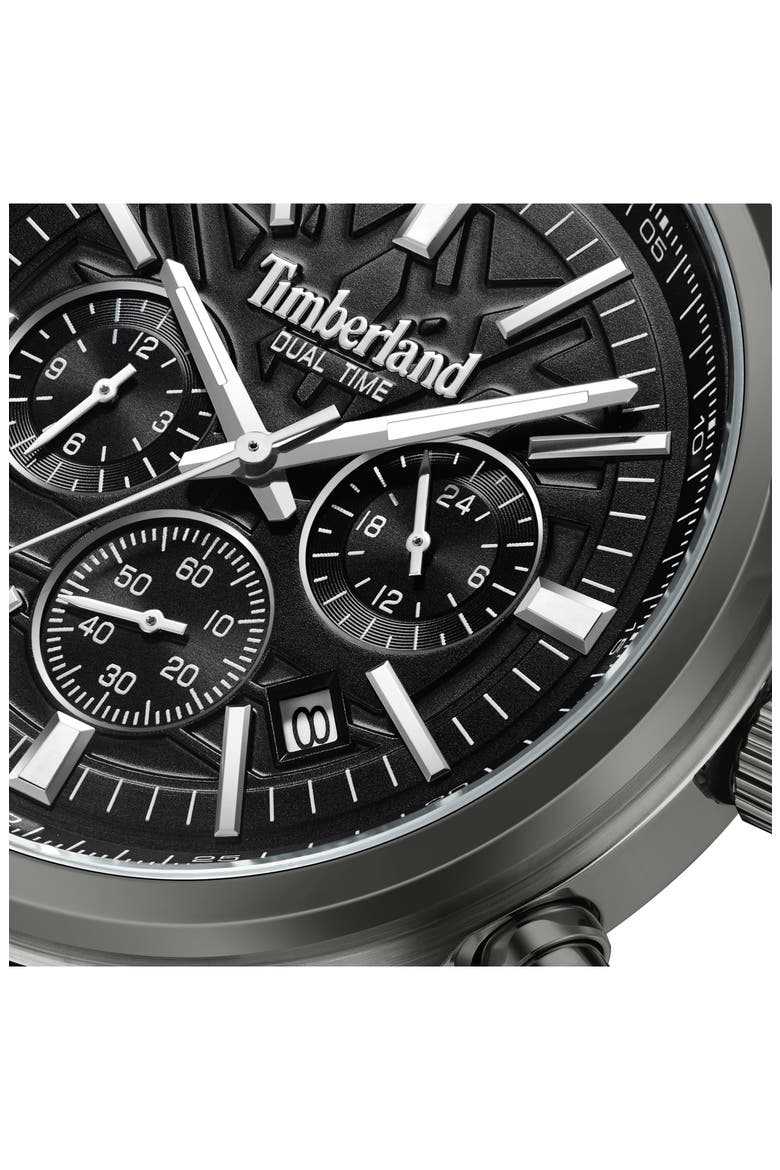Northbridge Multifunction Chronograph Leather Strap Watch, 45mm, Alternate, color, TAN