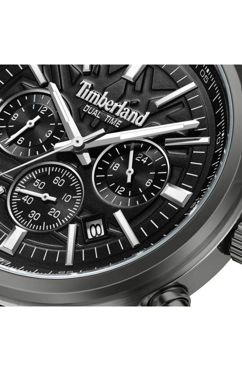 Timberland Northbridge Multifunction Chronograph Leather Strap Watch, 45mm, Alternate, color, Tan