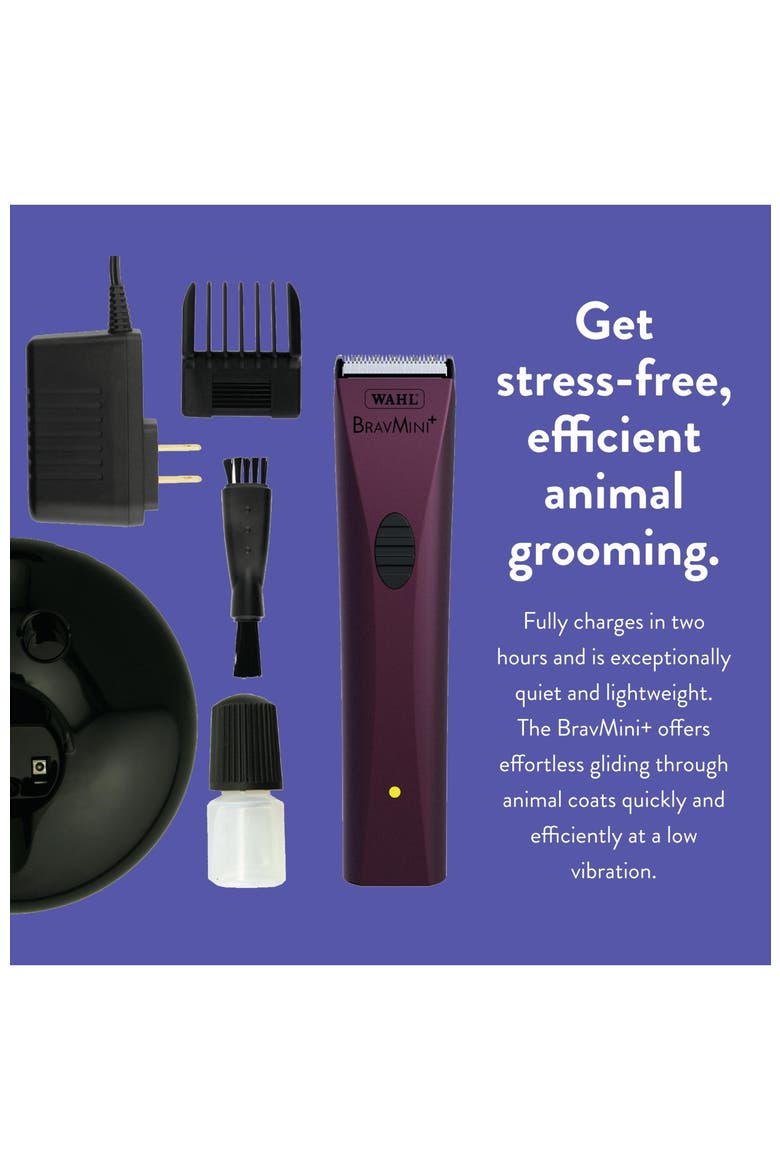 Bravmini+ Pet, Dog, Cat, & Horse Cordless Trimmer Kit, Alternate, color, Purple