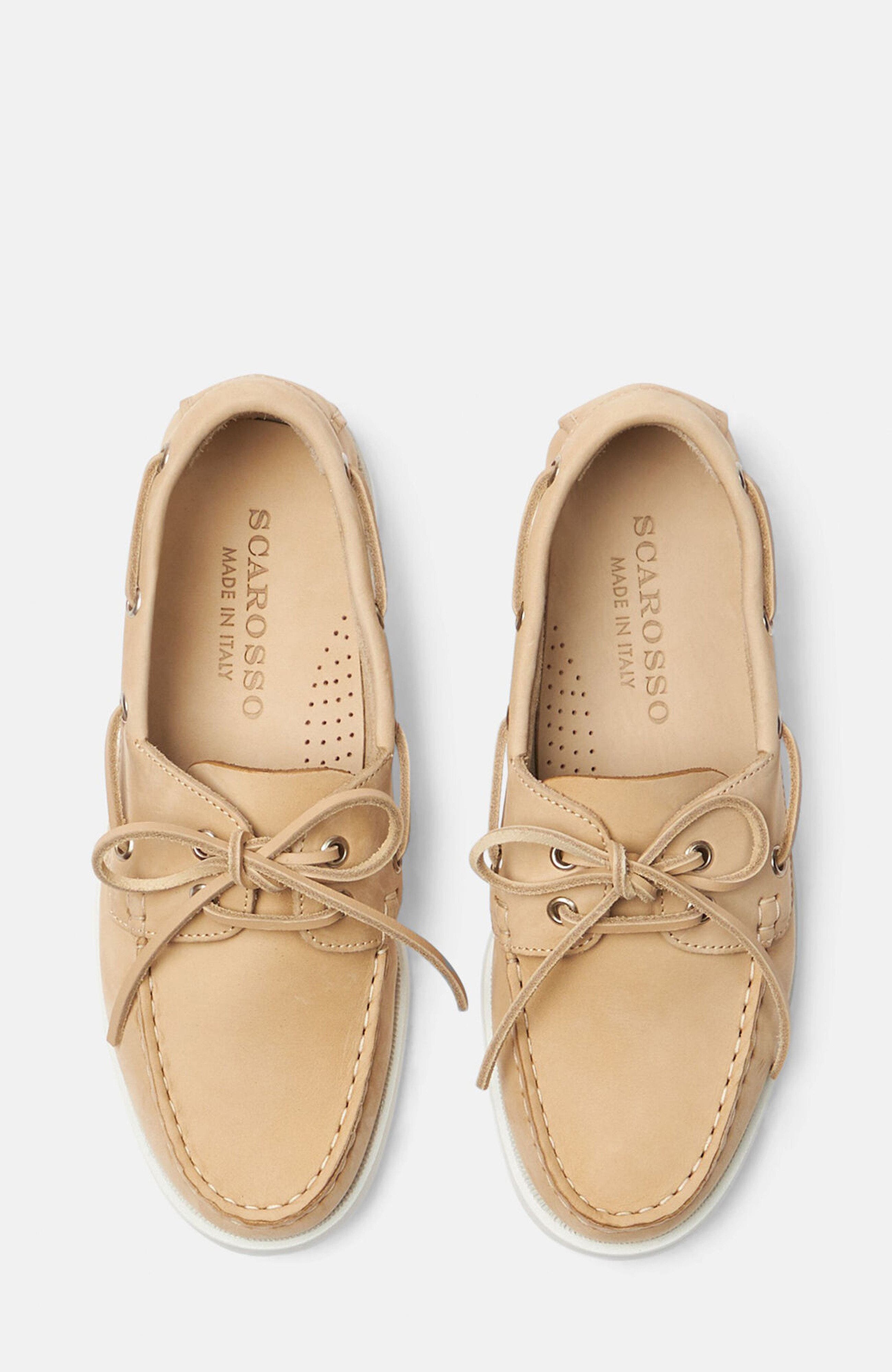 SCAROSSO Oprah Boat Shoes, Alternate, color, Beige - Nubuck