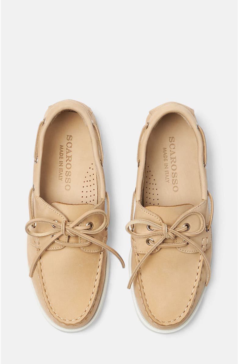 SCAROSSO Oprah Boat Shoes, Alternate, color, Beige - Nubuck