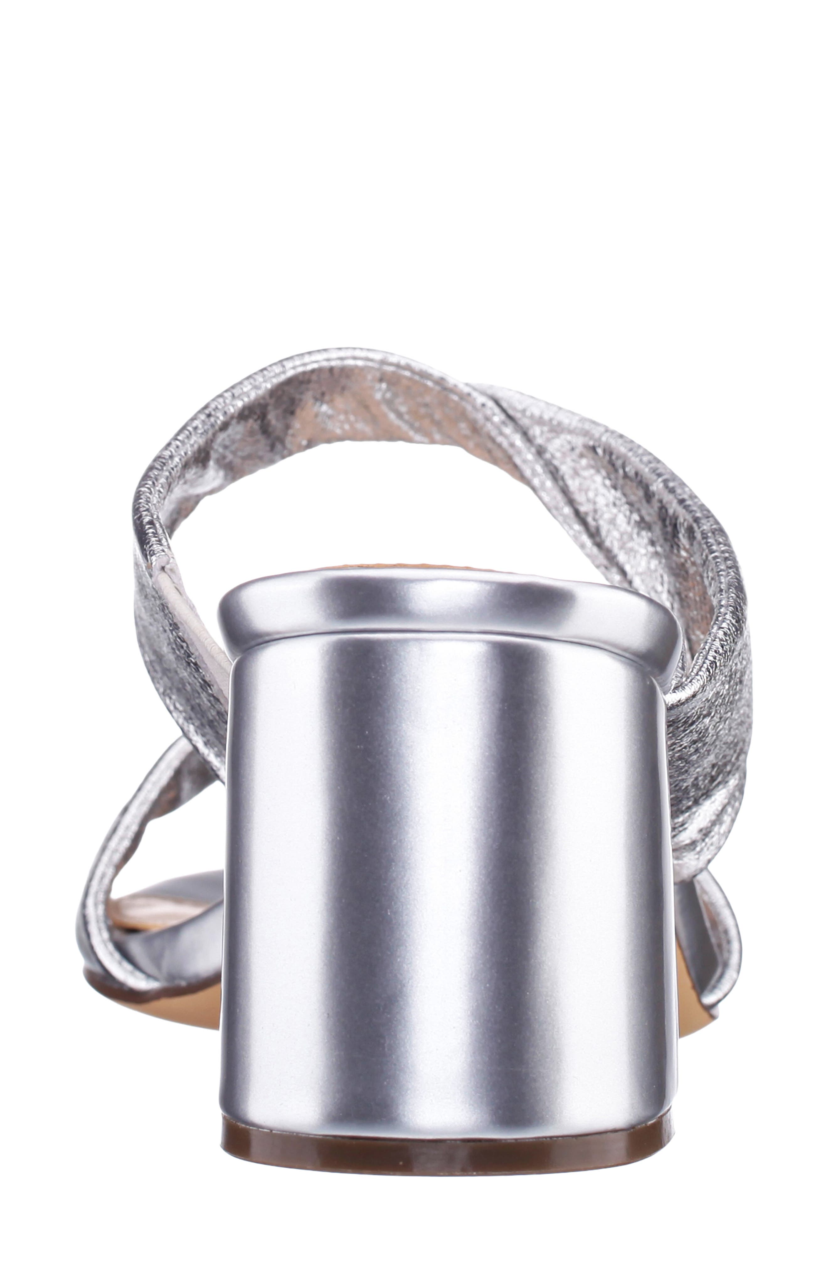 Nina Bassie Block Heel Slide Sandal, Alternate, color, Silver Soft