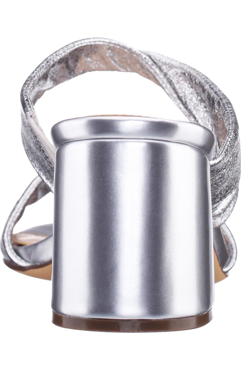 Nina Bassie Block Heel Slide Sandal, Alternate, color, Silver Soft