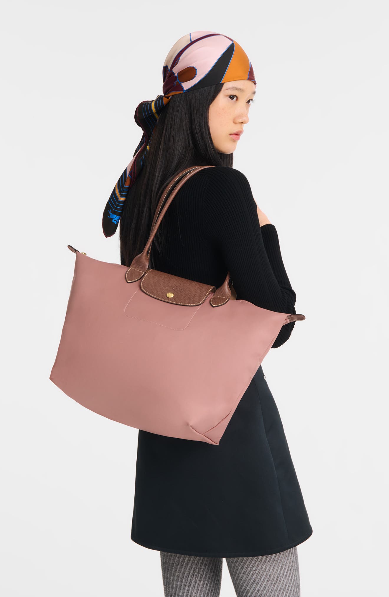 Large Le Pliage Tote, Alternate, color, PINK TEA
