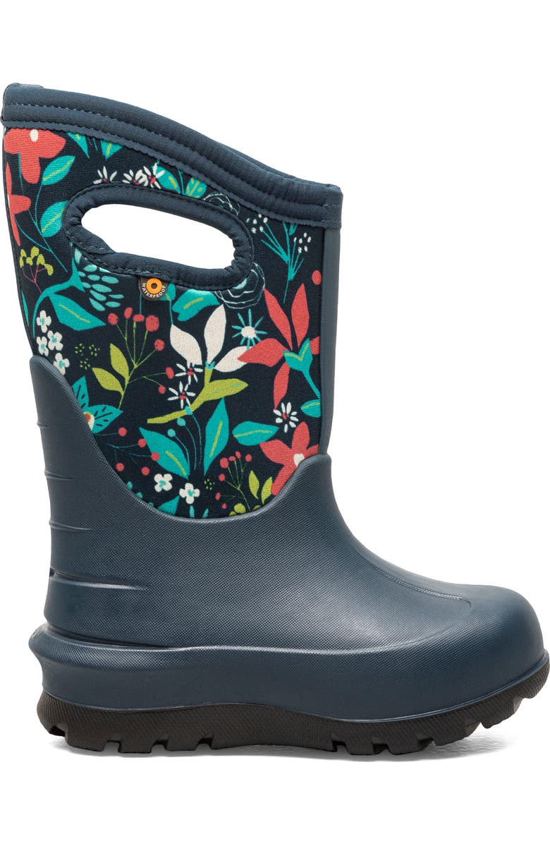 Bogs Kids' Neo-Classic Cartoon Flower Insulated Waterproof Winter Boot, Alternate, color,