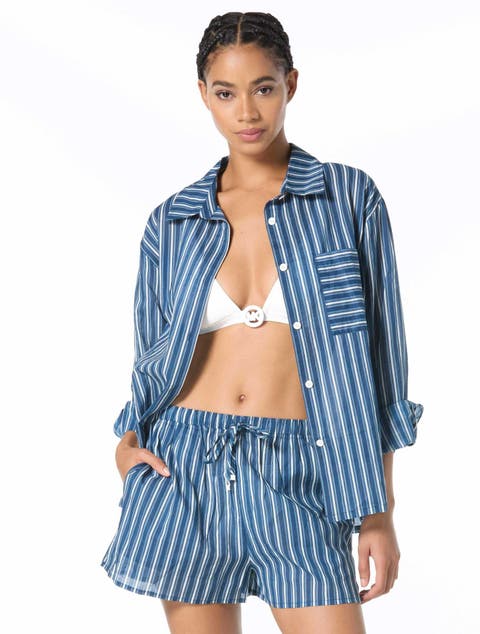 Marina Stripe Cover Up Shirt Swim