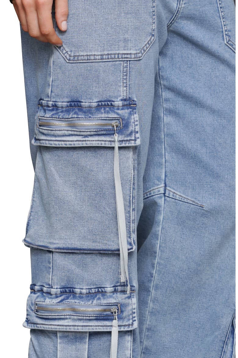 Baggy Cargo Jeans, Alternate, color, LIGHT BLUE WASH