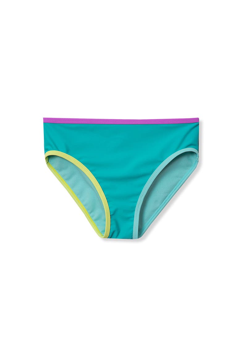 Girls Chlorine Resistant Contrast Bikini Bottoms, Main, color, Ceramic Blue