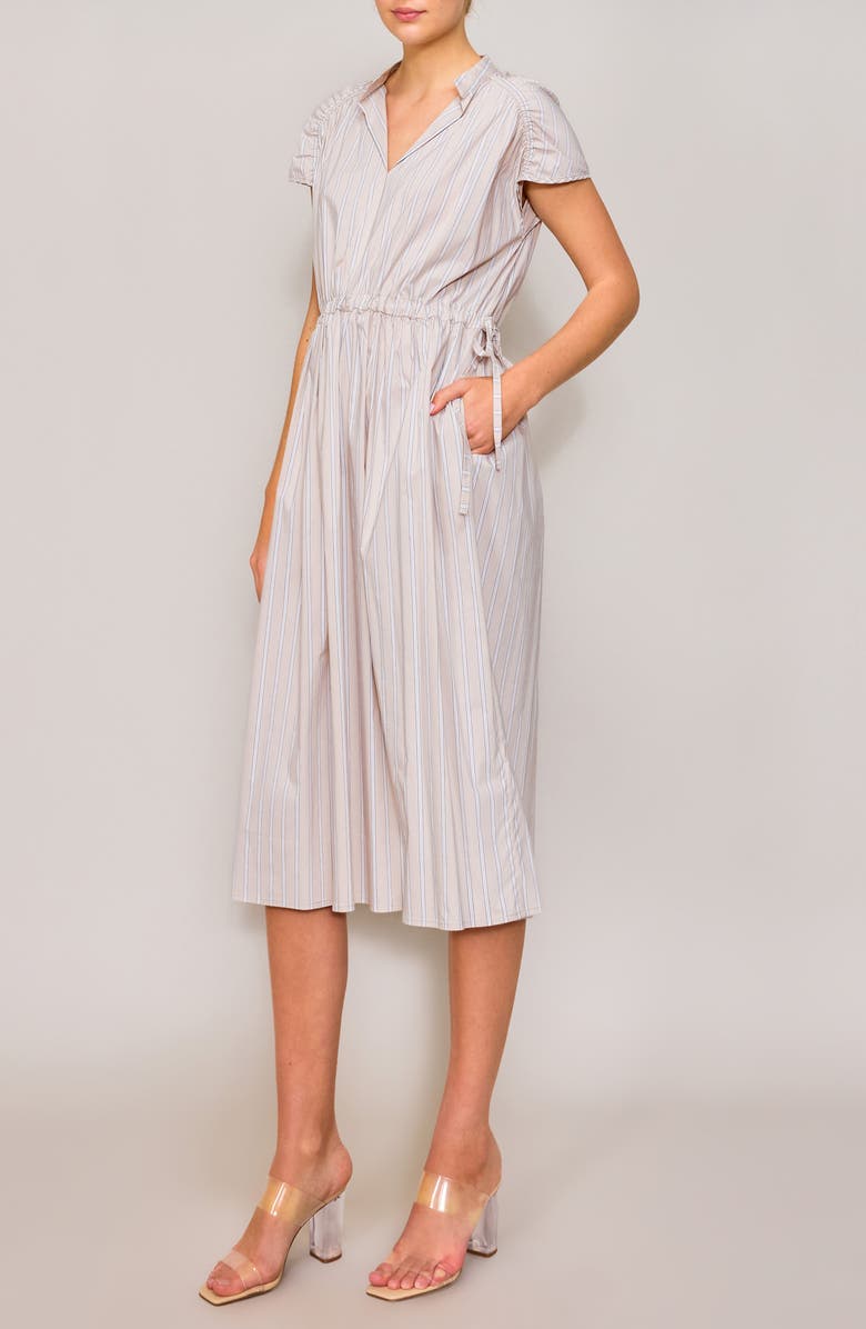 Stripe Poplin Midi Dress