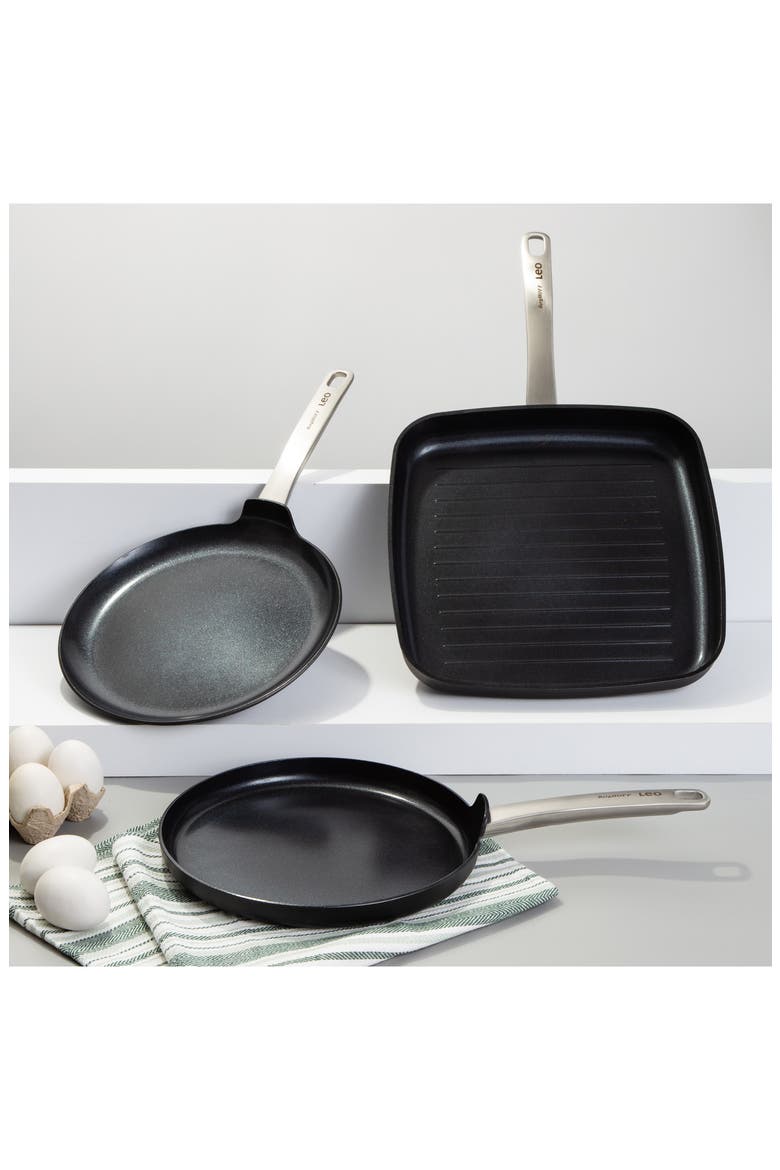 Leo 11-Inch Graphite Grill Pan, Alternate, color, BLACK