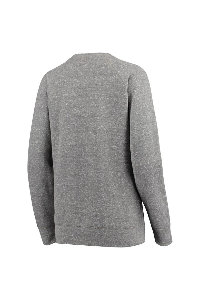 Women's Pressbox Heathered Gray Auburn Tigers Big Team Logo Knobi Fleece Tri-Blend Crew Neck Sweatshirt, Alternate, color, Heather Gray
