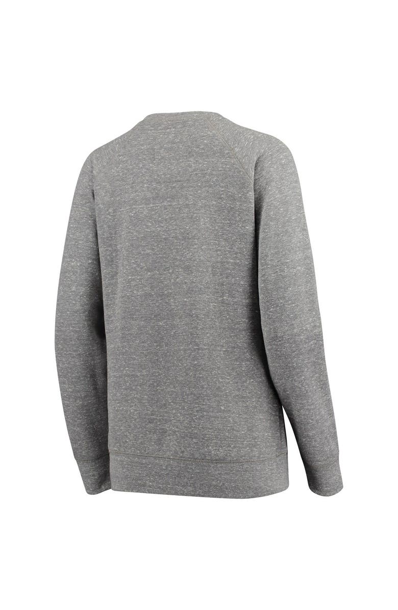 PRESSBOX Women's Pressbox Heathered Gray Auburn Tigers Big Team Logo Knobi Fleece Tri-Blend Crew Neck Sweatshirt, Alternate, color, Heather Gray