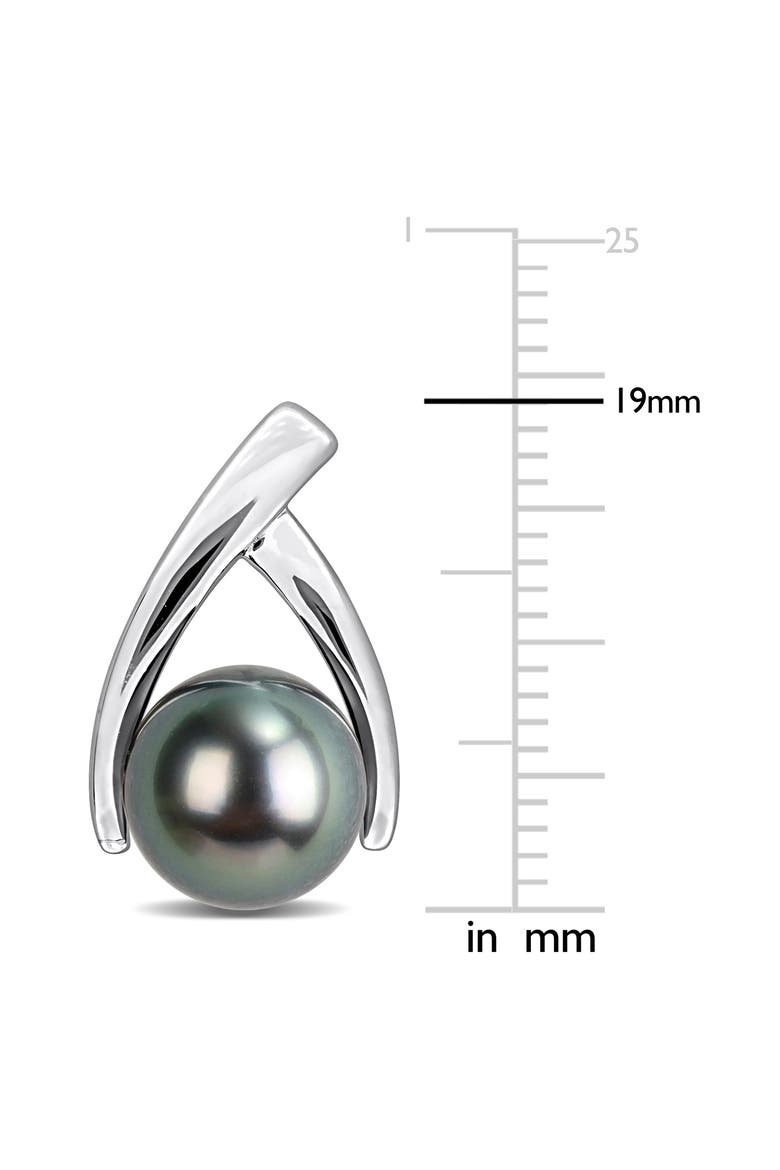 8-8.5mm Cultured Tahitian Pearl Drop Earrings, Alternate, color, BLACK