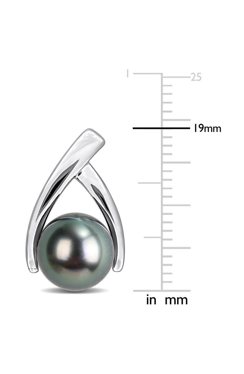 DELMAR 8-8.5mm Cultured Tahitian Pearl Drop Earrings, Alternate, color, Black