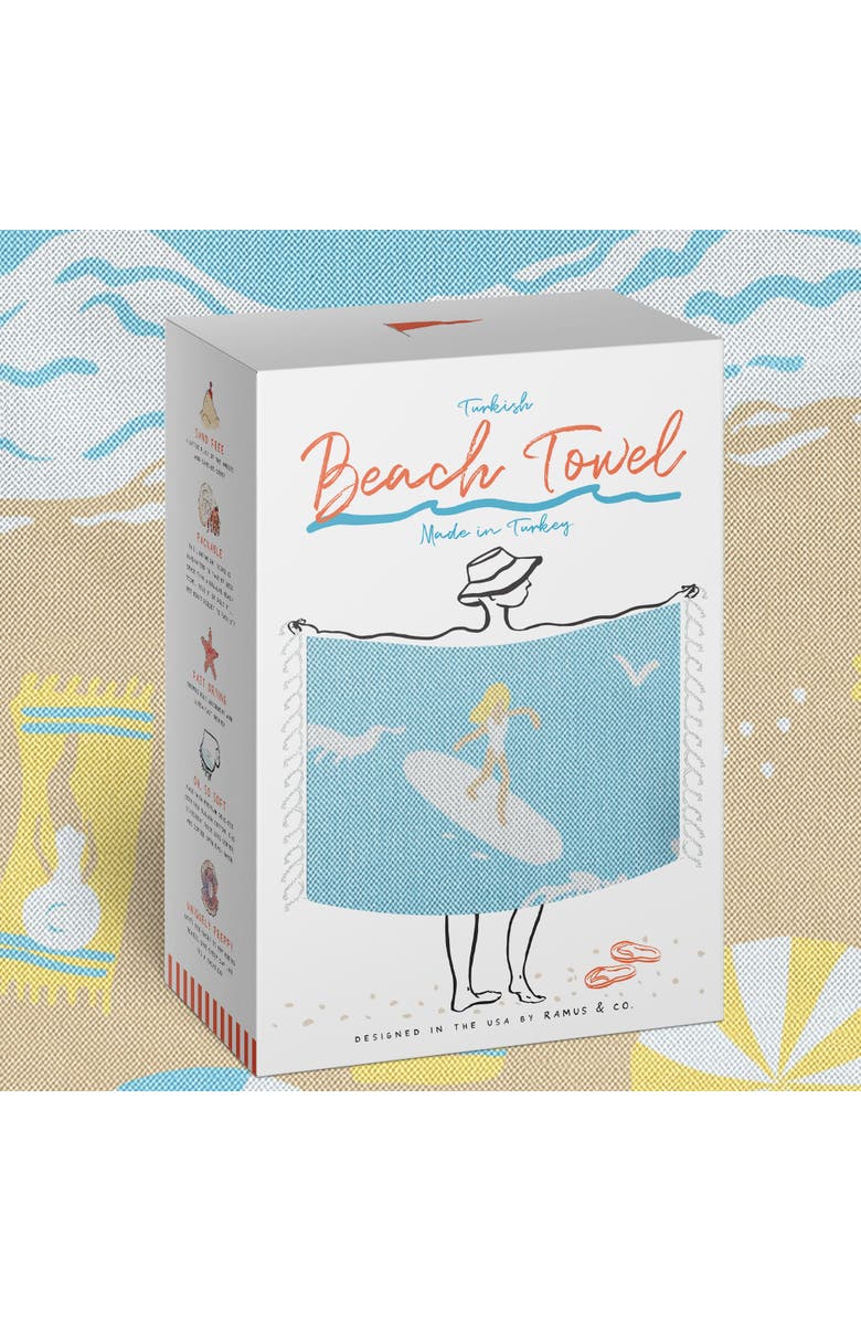 Ramus & Co Oversized 37" x 71" Preppy Turkish Beach Towel by Ramus & Co, Alternate, color, Beach Day