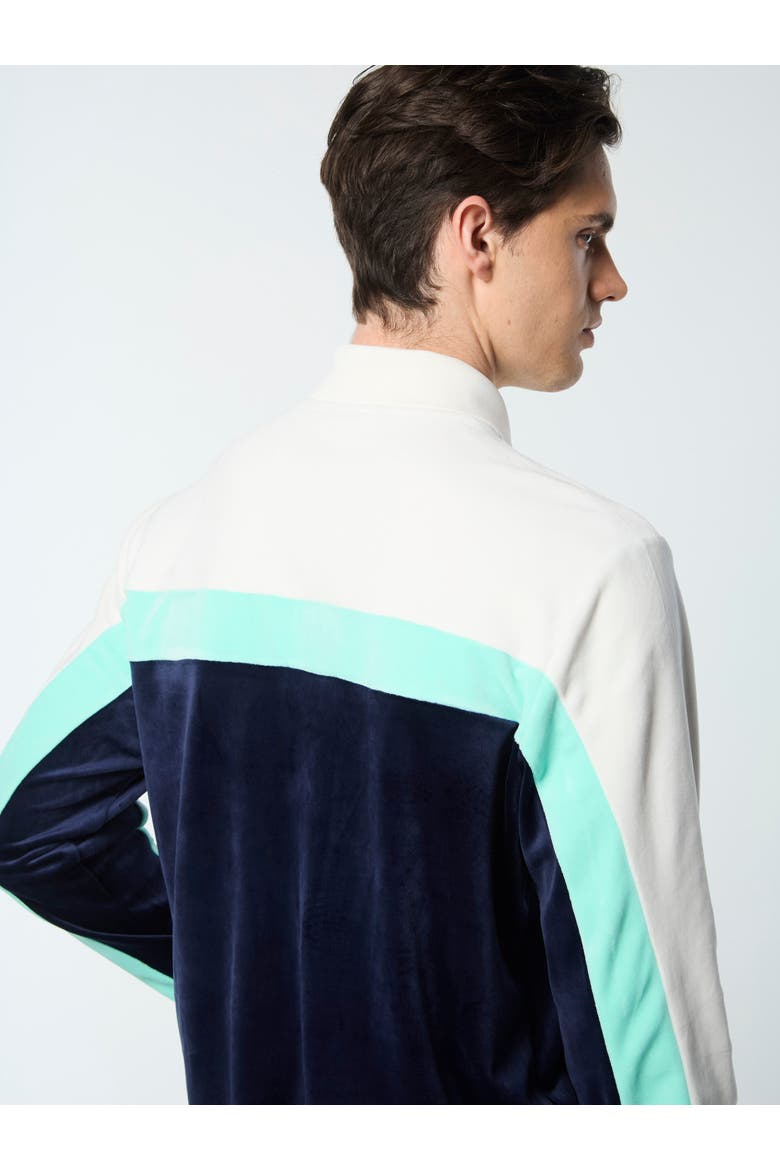Lazaro Velour Track Jacket, Alternate, color, MARITIME BLUE