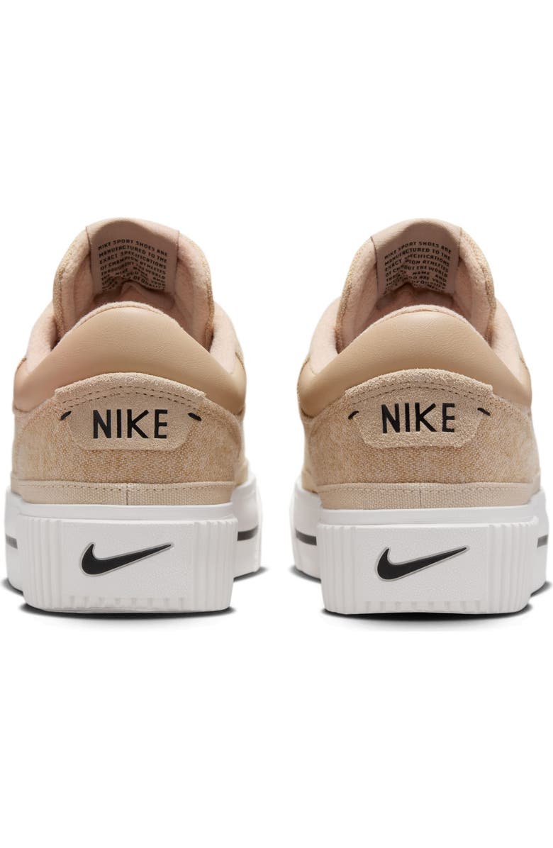 Nike Court Legacy Lift Platform Sneaker, Alternate, color, Hemp/ Black/ Sand Drift