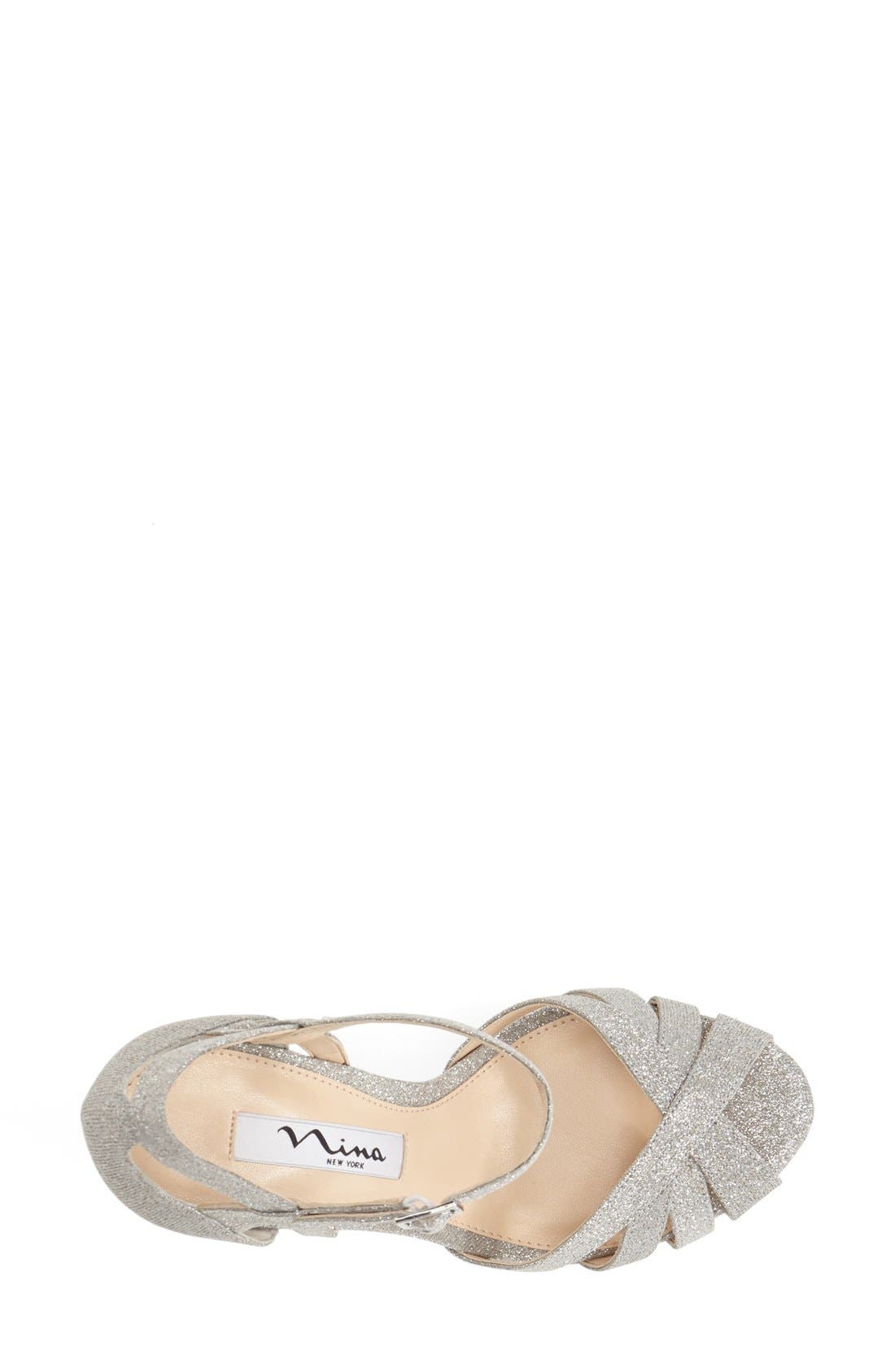 Nina 'Senora' Glitter Satin Sandal, Alternate, color, 