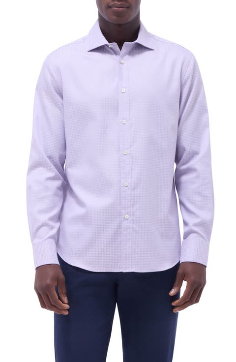 Axel Shaped Fit Jacquard Button-Up Shirt