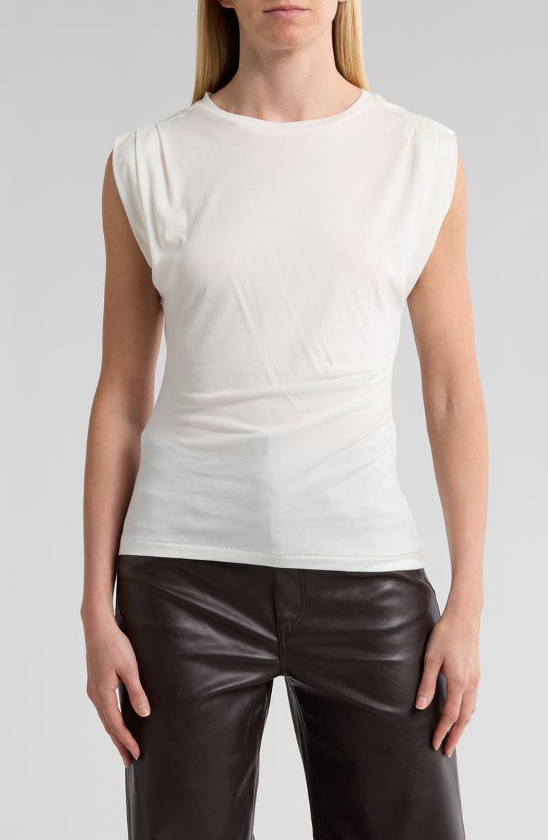rag & bone The Jersey Pleat Tank, Main, color, Ivory