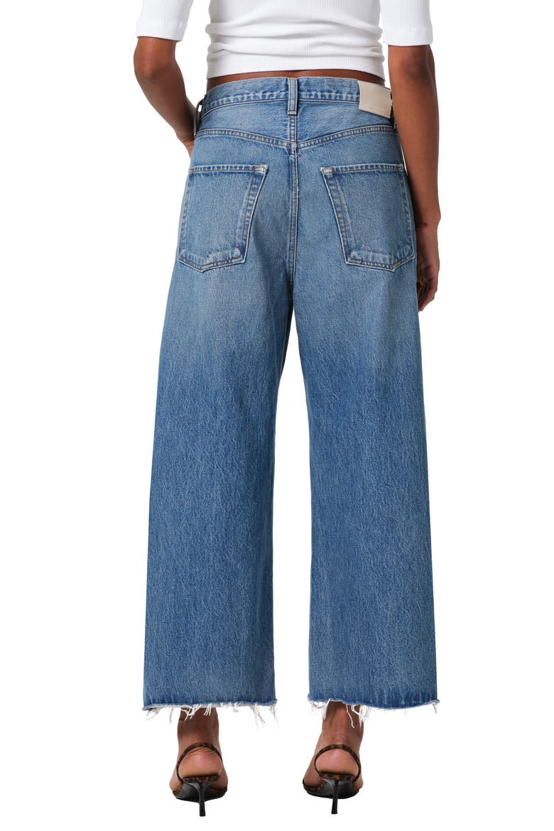 Ayla Raw Hem Crop Wide Leg Jeans, Alternate, color, SOLANO