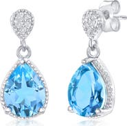 SIMONA Semiprecious Stone & White Topaz Drop Earrings