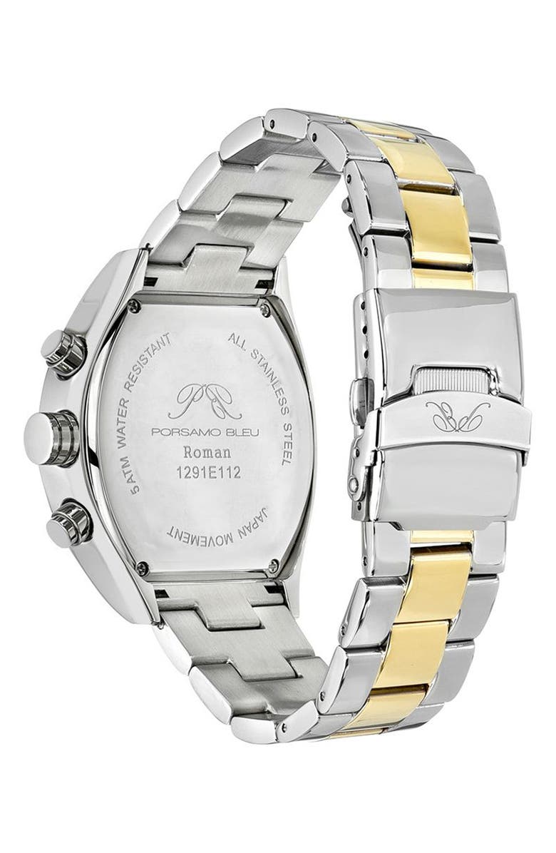 PORSAMO BLEU Roman Chronograph Two-Tone Bracelet Watch, 42mm, Alternate, color, 
