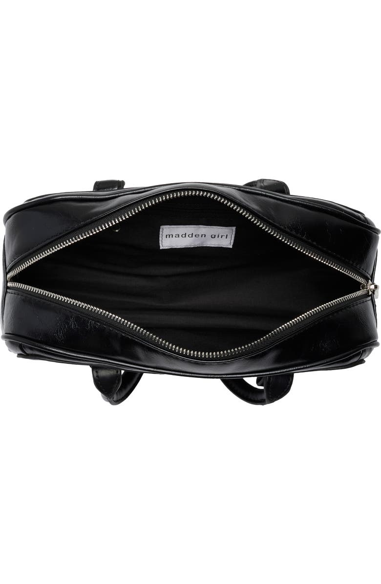 Madden Girl Kids' Crinkle Faux Leather Shoulder Bag, Alternate, color, Black