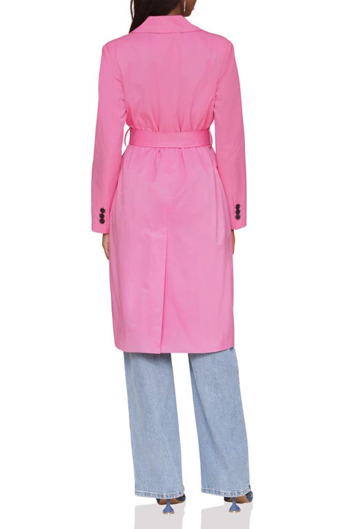 Avec Les Filles Water Resistant Double Breasted Trench Coat In Hot Pink