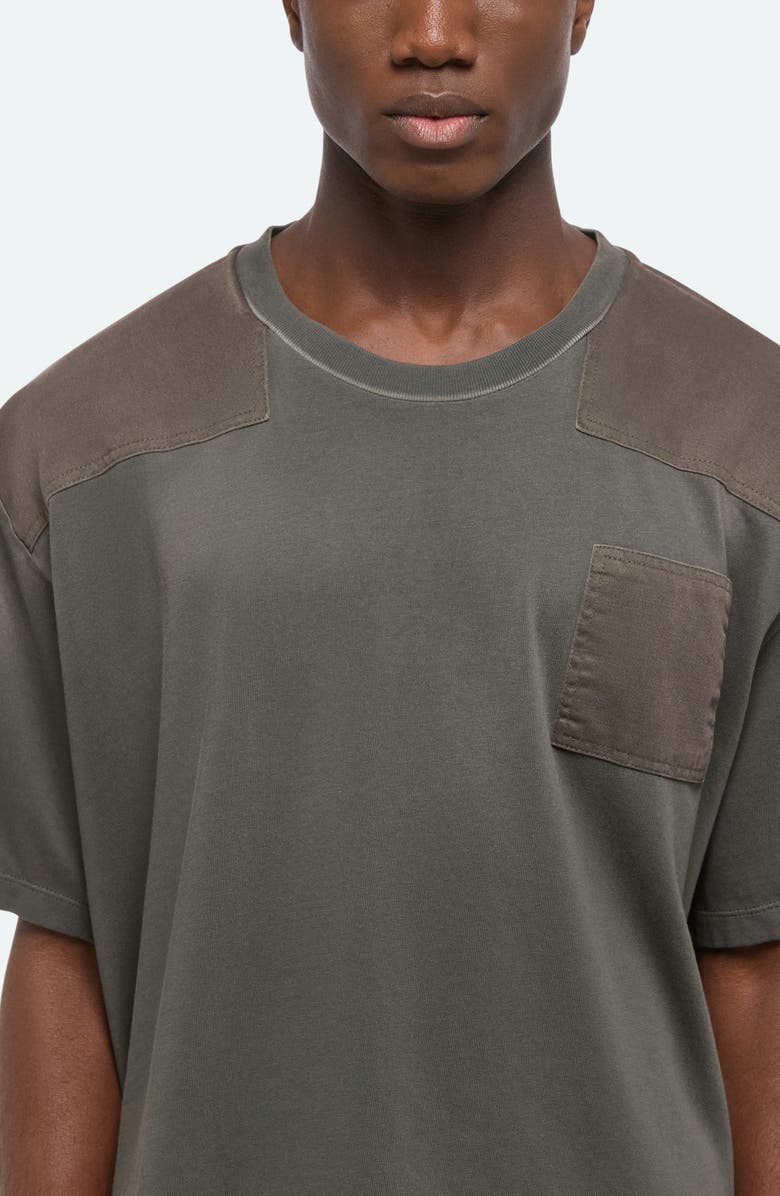 Helmut Lang Patch Cotton T-Shirt, Alternate, color, Moss - F03