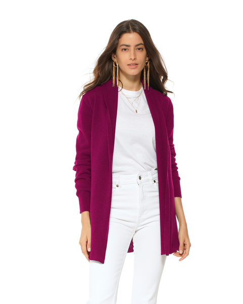 Long Open Front Pure Cashmere Cardigan