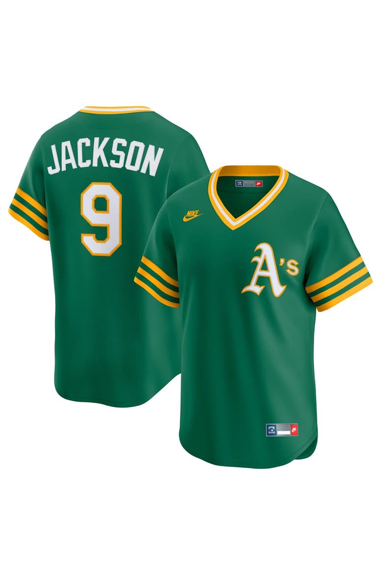 Men's Nike Reggie Jackson Kelly Green Oakland Athletics Cooperstown Collection Limited Jersey, Main, color, Kelly Green