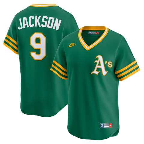 Men's Nike Reggie Jackson Kelly Green Oakland Athletics Cooperstown Collection Limited Jersey