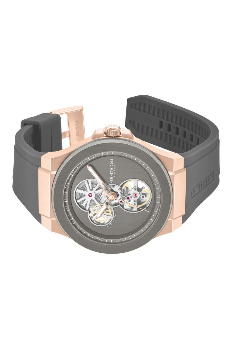 The Grove Silicone Strap Watch, 43mm, Alternate, color, GRAY
