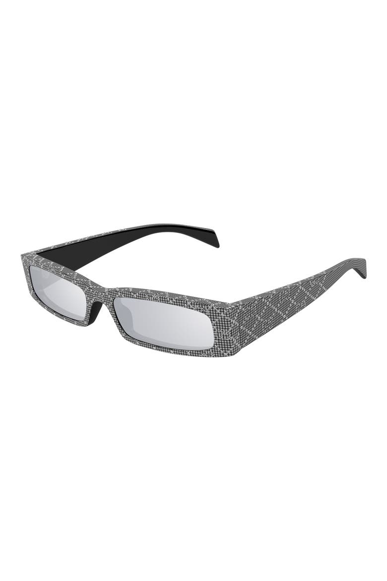 56mm Rectangular Sunglasses, Alternate, color, BLACK