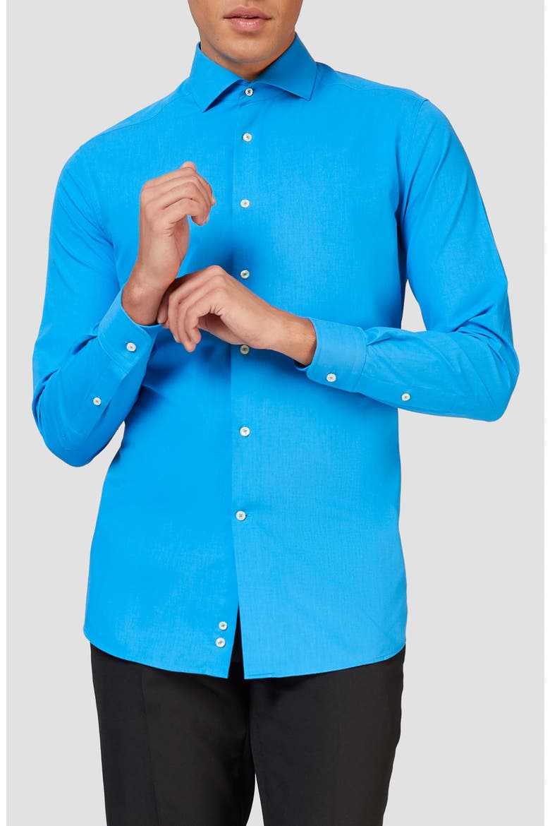 Blue Steel Button-Up Shirt, Main, color, BLUE