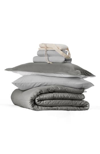 Homespun Ultimate College Essentials Bedding Bundle. In Gray/light Gray