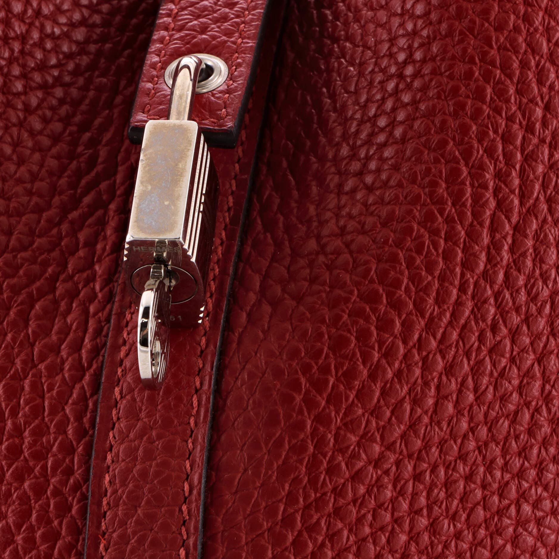 Pre-Owned Hermes Picotin Lock Bag Clemence PM, Alternate, color, Rouge Grenat