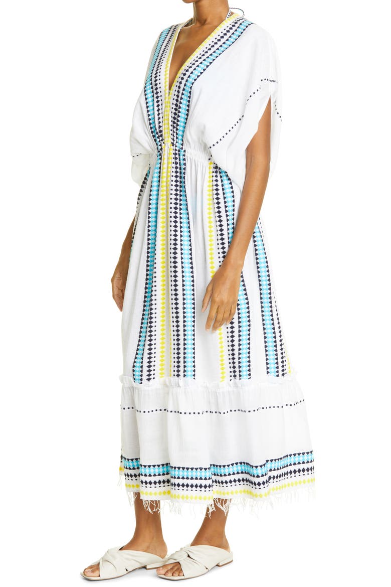 Sediri Plunge Neck Cover-Up Dress, Alternate, color, MULTI AQUA