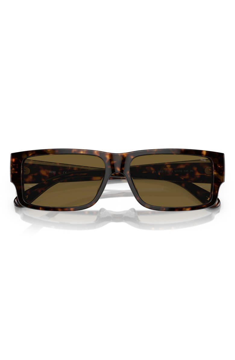 DIESEL<sup>®</sup> Geck-D 57mm Rectangular Sunglasses, Alternate, color, Shiny Dark Havana/ Solid Brown