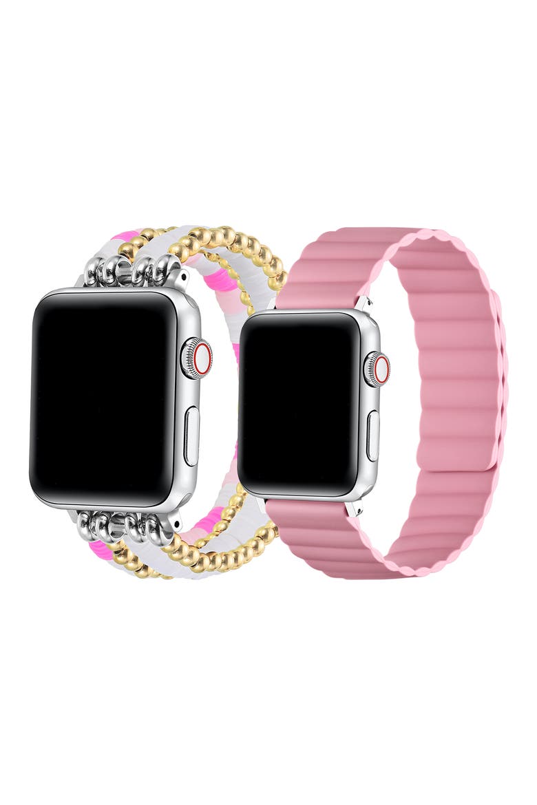 Bestie Beaded & Magnetic Silicone Watchband Set, Alternate, color, PINK